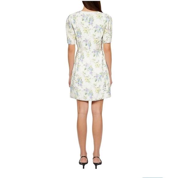 NWT The Kooples Floral Shirred Puff-Sleeve Mini Dress XS - Picture 2 of 10